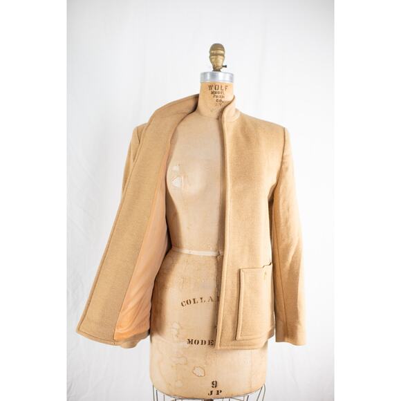 Vintage 70s Camel Brown Wool Blazer Pockets, Preppy Classic Tan Jacket, Retro, S - Picture 8 of 10